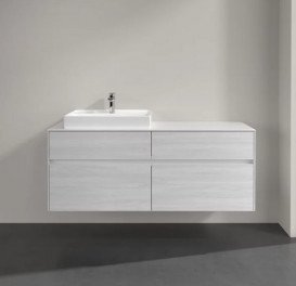 Тумба під раковину Villeroy & Boch Collaro 140х50 см із підсвічуванням ДСП біле дерево C085B0E8