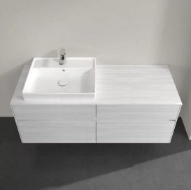 Тумба під раковину Villeroy & Boch Collaro 140х50 см із підсвічуванням ДСП біле дерево C085B0E8