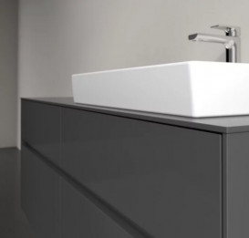 Тумба під раковину Villeroy & Boch Collaro 140х50 см із підсвічуванням МДФ глянсовий сірий C086B0FP