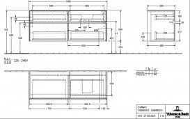 Тумба под раковину Villeroy & Boch Collaro 140х50 см с подсветкой ДСП дуб аризона C086B0VH