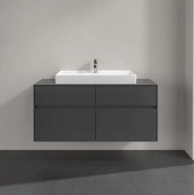 Тумба под раковину Villeroy & Boch Collaro 120х50 см с подсветкой МДФ глянцевый серый C087B0FP