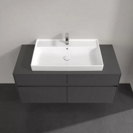 Тумба под раковину Villeroy & Boch Collaro 120х50 см с подсветкой МДФ глянцевый серый C087B0FP