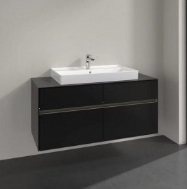 Тумба под раковину Villeroy & Boch Collaro 120х50 см с подсветкой МДФ черный матовый лак C087B0PD