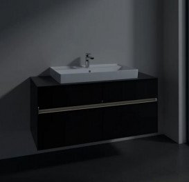 Тумба под раковину Villeroy & Boch Collaro 120х50 см с подсветкой МДФ черный матовый лак C087B0PD