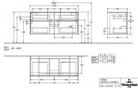 Тумба под раковину Villeroy & Boch Collaro 120х50 см с подсветкой МДФ черный матовый лак C087B0PD