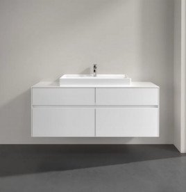 Тумба под раковину Villeroy & Boch Collaro 140х50 см с подсветкой ДСП матовый белый C088B0MS