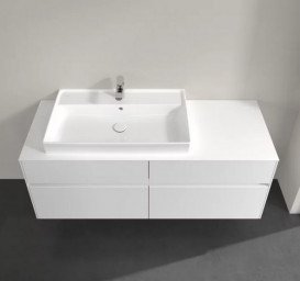 Тумба под раковину Villeroy & Boch Collaro 140х50 см с подсветкой МДФ глянцевый белый C089B0DH