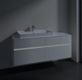 Тумба под раковину Villeroy & Boch Collaro 140х50 см с подсветкой МДФ глянцевый белый C089B0DH