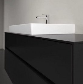 Тумба под раковину Villeroy & Boch Collaro 140х50 см с подсветкой МДФ черный матовый лак C089B0PD