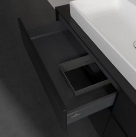 Тумба под раковину Villeroy & Boch Collaro 140х50 см с подсветкой МДФ черный матовый лак C089B0PD