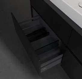 Тумба под раковину Villeroy & Boch Collaro 140х50 см с подсветкой МДФ черный матовый лак C089B0PD