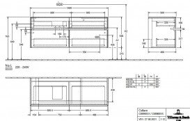 Тумба під раковину Villeroy & Boch Collaro 140х50 см із підсвічуванням ДСП кам'яний дуб C089B0RK