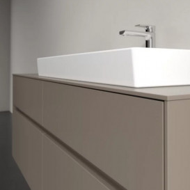 Тумба под раковину Villeroy & Boch Collaro 140х50 см с подсветкой ДСП трюфель серый C090B0VG
