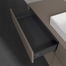 Тумба под раковину Villeroy & Boch Collaro 140х50 см с подсветкой ДСП трюфель серый C090B0VG