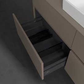 Тумба под раковину Villeroy & Boch Collaro 140х50 см с подсветкой ДСП трюфель серый C090B0VG