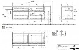 Тумба под раковину Villeroy & Boch Collaro 140х50 см с подсветкой ДСП трюфель серый C090B0VG