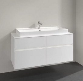 Тумба під раковину Villeroy & Boch Collaro 120х50 см з підсвічуванням МДФ глянсовий білий C091B0DH