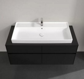 Тумба під раковину Villeroy & Boch Collaro 120х50 см із підсвічуванням МДФ чорний матовий лак C091B0PD