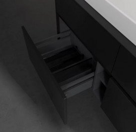 Тумба під раковину Villeroy & Boch Collaro 120х50 см із підсвічуванням МДФ чорний матовий лак C091B0PD