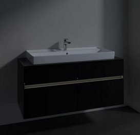 Тумба під раковину Villeroy & Boch Collaro 120х50 см із підсвічуванням МДФ чорний матовий лак C091B0PD