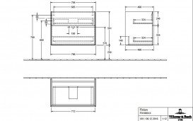 Тумба под раковину Villeroy & Boch Finion 79,6х49,8 см МДФ черный матовый лак F01000PD