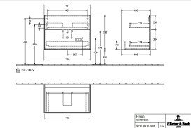 Тумба під раковину Villeroy & Boch Finion 79,6х49,8 см ДСП шпон дуба G01000PC