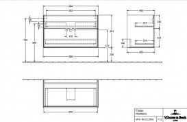 Тумба під раковину Villeroy & Boch Finion 99,6 х49, 8 см ДСП шпон дуба F02000PC