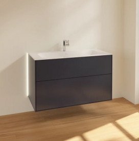 Тумба под раковину Villeroy & Boch Finion 99,6х49,8 см с подсветкой МДФ темно-синий матовый лак G02000HG