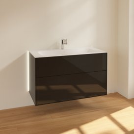 Тумба під раковину Villeroy & Boch Finion 99,6х49,8 см з підсвічуванням МДФ глянсовий чорний лак G02000PH