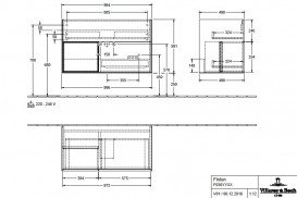 Тумба под раковину Villeroy & Boch Finion 99,6х49,8 см с подсветкой МДФ глянцевый белый лак/оливковый матовый лак F030GMGF