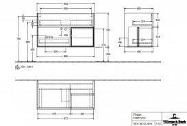 Тумба під раковину Villeroy & Boch Finion 99,6х49,8 см з підсвічуванням МДФ півонія матовий лак/білий матовий лак F040MTHB