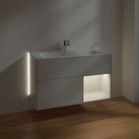 Тумба под раковину Villeroy & Boch Finion 99,6х49,8 см с подсветкой МДФ глянцевый белый лак G040GFGF