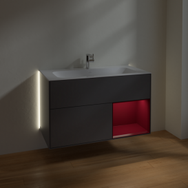 Тумба під раковину Villeroy & Boch Finion 99,6х49,8 см з підсвічуванням антрацит матовий лак/півон матовий лак G040HBGK