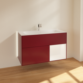 Тумба під раковину Villeroy & Boch Finion 99,6х49,8 см з підсвічуванням МДФ півонія матовий лак/білий матовий лак G040MTHB