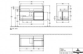 Тумба під раковину Villeroy & Boch Finion 99,6х49,8 см з підсвічуванням МДФ темно-синій матовий лак/шпон волоського горіха G040GNHG