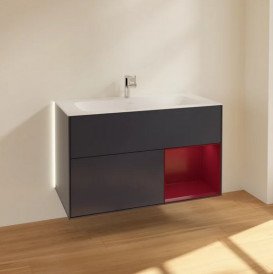 Тумба під раковину Villeroy & Boch Finion 99,6х49,8 см з підсвічуванням МДФ темно-синій матовий лак/півон матовий лак G040HBHG