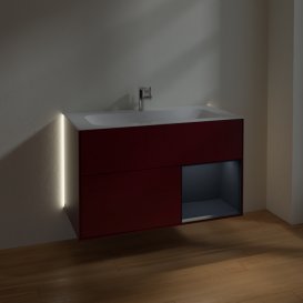 Тумба під раковину Villeroy & Boch Finion 99,6х49,8 см з підсвічуванням МДФ півонія матовий лак/темно-синій матовий лак G040HGHB