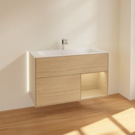 Тумба під раковину Villeroy & Boch Finion 99,6х49,8 см з підсвічуванням ДСП шпон дуба G040PCPC