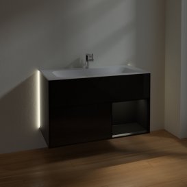 Тумба під раковину Villeroy & Boch Finion 99,6х49,8 см із підсвічуванням МДФ глянсовий чорний лак/чорний матовий лак G040PDPH