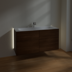 Тумба под раковину Villeroy & Boch Finion 119,6х49,8 см с подсветкой ДСП шпон грецкого ореха G05000GN