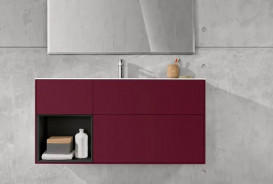 Тумба під раковину Villeroy & Boch Finion 119,6х49,8 см з підсвічуванням МДФ півонія матовий лак/антрацит матовий лак F060GKHB