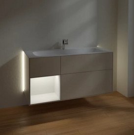 Тумба под раковину Villeroy & Boch Finion 119,6х49,8 см с подсветкой МДФ песок матовый лак G060HHHH