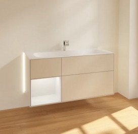 Тумба под раковину Villeroy & Boch Finion 119,6х49,8 см с подсветкой МДФ песок матовый лак G060HHHH