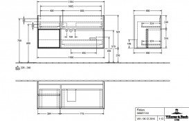 Тумба під раковину Villeroy & Boch Finion 119,6х49,8 см із підсвічуванням МДФ чорний матовий лак/пісок матовий лак G060HHPD