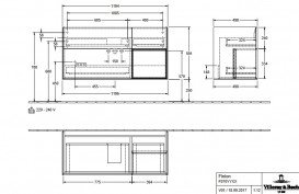 Тумба під раковину Villeroy & Boch Finion 119,6х49,8 см з підсвічуванням МДФ півонія матовий лак/шпон волоського горіха F070GNHB