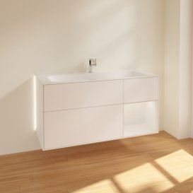 Тумба под раковину Villeroy & Boch Finion 119,6х49,8 см с подсветкой МДФ белый матовый лак/глянцевый белый лак G070GFMT