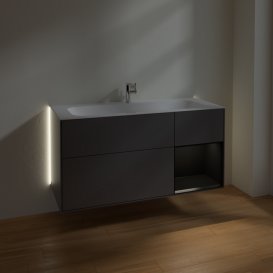 Тумба под раковину Villeroy & Boch Finion 119,6х49,8 см с подсветкой МДФ антрацит матовый лак/черный матовый лак G070PDGK