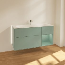 Тумба під раковину Villeroy & Boch Finion 119,6 х49, 8 см з підсвічуванням МДФ оливковий матовий лак G070GMGM