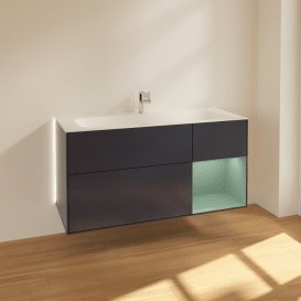 Тумба під раковину Villeroy & Boch Finion 119,6х49,8 см з підсвічуванням МДФ темно-синій матовий лак/оливковий матовий лак G070GMHG