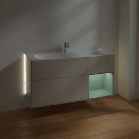Тумба під раковину Villeroy & Boch Finion 119,6х49,8 см з підсвічуванням МДФ пісок матовий лак/оливковий матовий лак G070GMHH